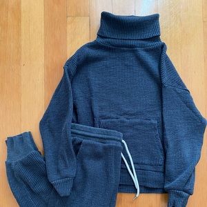 Cozy waffle knit set